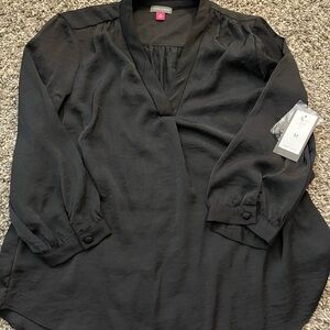 Vince Camuto Black V-Neck Blouse